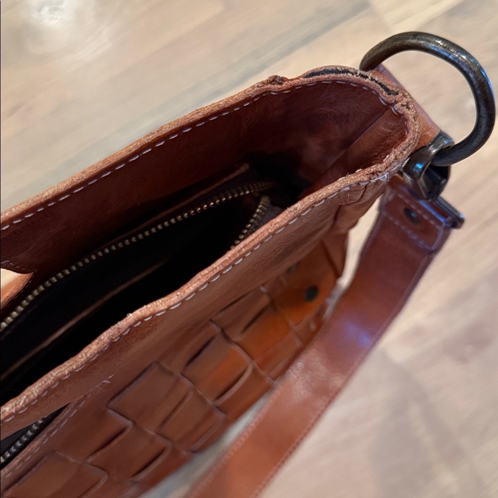 Bed Stu Orchid Studded Woven Leather Satchel Bag - Picture 13 of 14